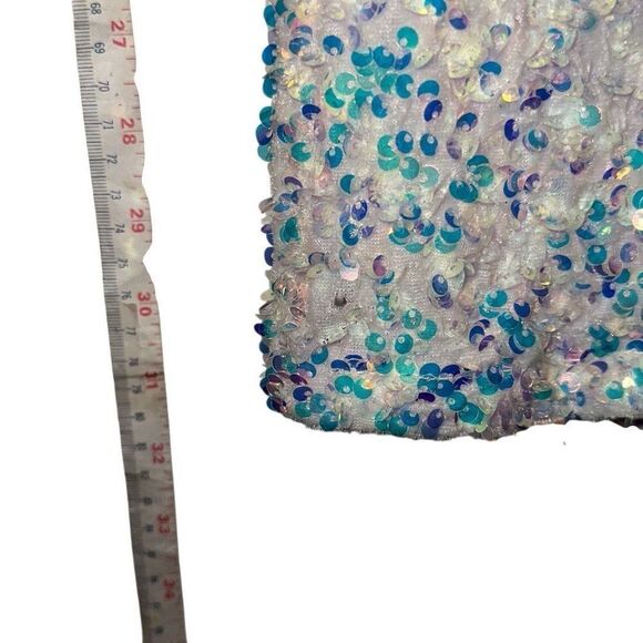 Windsor White iridescent Sequin Spaghetti Strap Mini Bodycon Dress Ladies Small - Picture 14 of 16